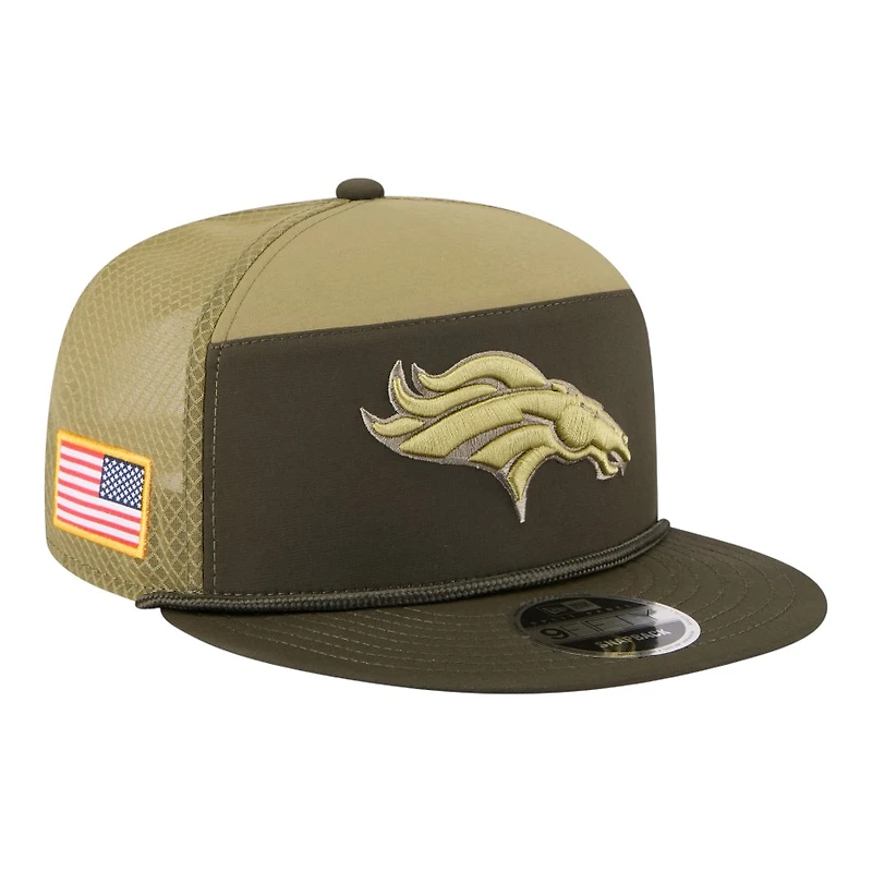 Denver Broncos Dark Green 2025 NFL Salute to Service Collection New Era Split Panel 9FIFTY Snapback Hat