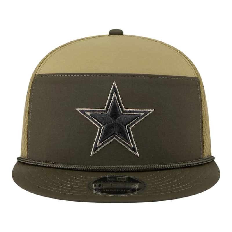 Dallas Cowboys Dark Green 2025 NFL Salute to Service Collection New Era Split Panel 9FIFTY Snapback Hat