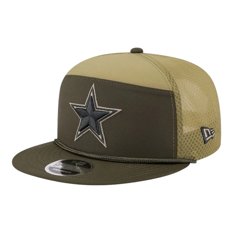 Dallas Cowboys Dark Green 2025 NFL Salute to Service Collection New Era Split Panel 9FIFTY Snapback Hat