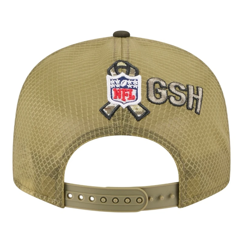 Chicago Bears Dark Green Bear Logo 2025 NFL Salute to Service Collection New Era Split Panel 9FIFTY Snapback Hat