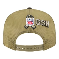 Chicago Bears Dark Green Bear Logo 2025 NFL Salute to Service Collection New Era Split Panel 9FIFTY Snapback Hat