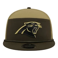 Carolina Panthers Dark Green 2025 NFL Salute to Service Collection New Era Split Panel 9FIFTY Snapback Hat