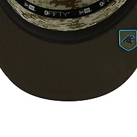Carolina Panthers Dark Green 2025 NFL Salute to Service Collection New Era Split Panel 9FIFTY Snapback Hat