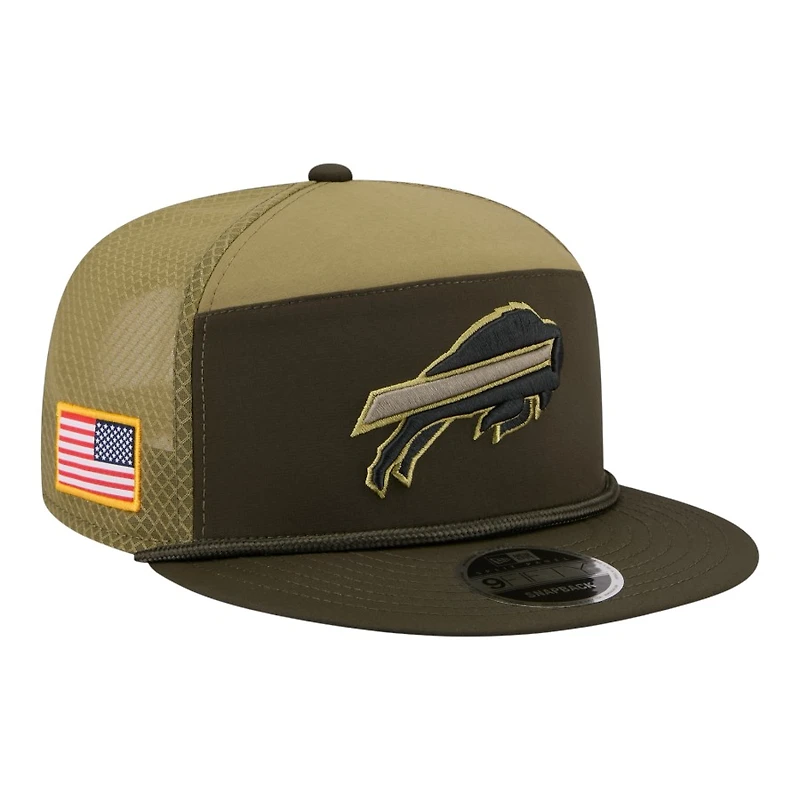 Buffalo Bills Dark Green 2025 NFL Salute to Service Collection New Era Split Panel 9FIFTY Snapback Hat