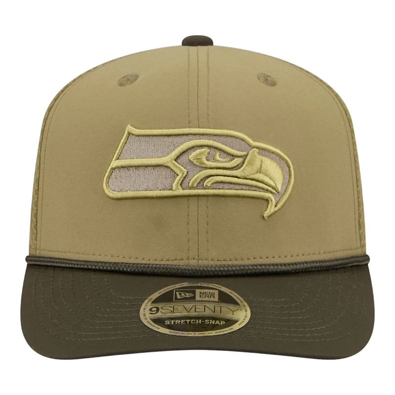 Seattle Seahawks Green 2025 NFL Salute to Service Collection New Era 9SEVENTY Adjustable Snapback Hat
