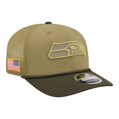 Seattle Seahawks Green 2025 NFL Salute to Service Collection New Era 9SEVENTY Adjustable Snapback Hat