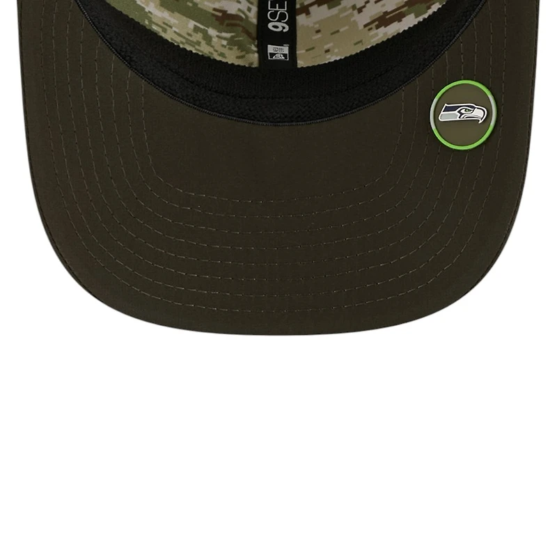 Seattle Seahawks Green 2025 NFL Salute to Service Collection New Era 9SEVENTY Adjustable Snapback Hat