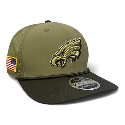 Philadelphia Eagles Green 2025 NFL Salute to Service Collection New Era 9SEVENTY Adjustable Snapback Hat