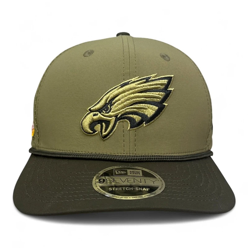 Philadelphia Eagles Green 2025 NFL Salute to Service Collection New Era 9SEVENTY Adjustable Snapback Hat