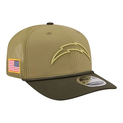 Los Angeles Chargers Green 2025 NFL Salute to Service Collection New Era 9SEVENTY Adjustable Snapback Hat