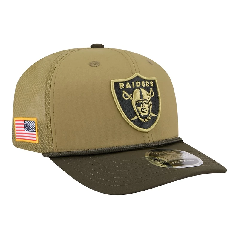 Las Vegas Raiders Green 2025 NFL Salute to Service Collection New Era 9SEVENTY Adjustable Snapback Hat