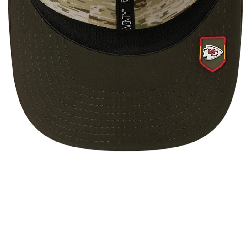 Kansas City Chiefs Green 2025 NFL Salute to Service Collection New Era 9SEVENTY Adjustable Snapback Hat