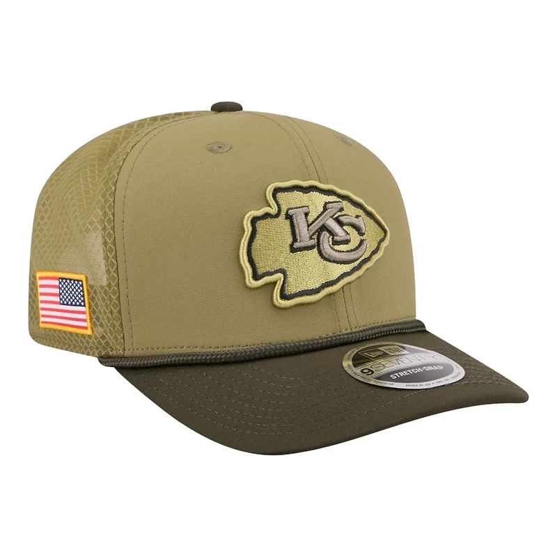 Kansas City Chiefs Green 2025 NFL Salute to Service Collection New Era 9SEVENTY Adjustable Snapback Hat