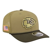 Kansas City Chiefs Green 2025 NFL Salute to Service Collection New Era 9SEVENTY Adjustable Snapback Hat