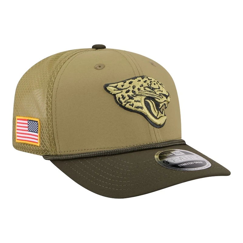 Jacksonville Jaguars Green 2025 NFL Salute to Service Collection New Era 9SEVENTY Adjustable Snapback Hat