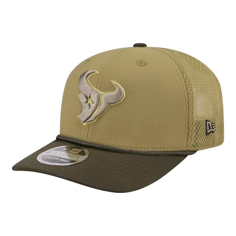 Houston Texans Green 2025 NFL Salute to Service Collection New Era 9SEVENTY Adjustable Snapback Hat