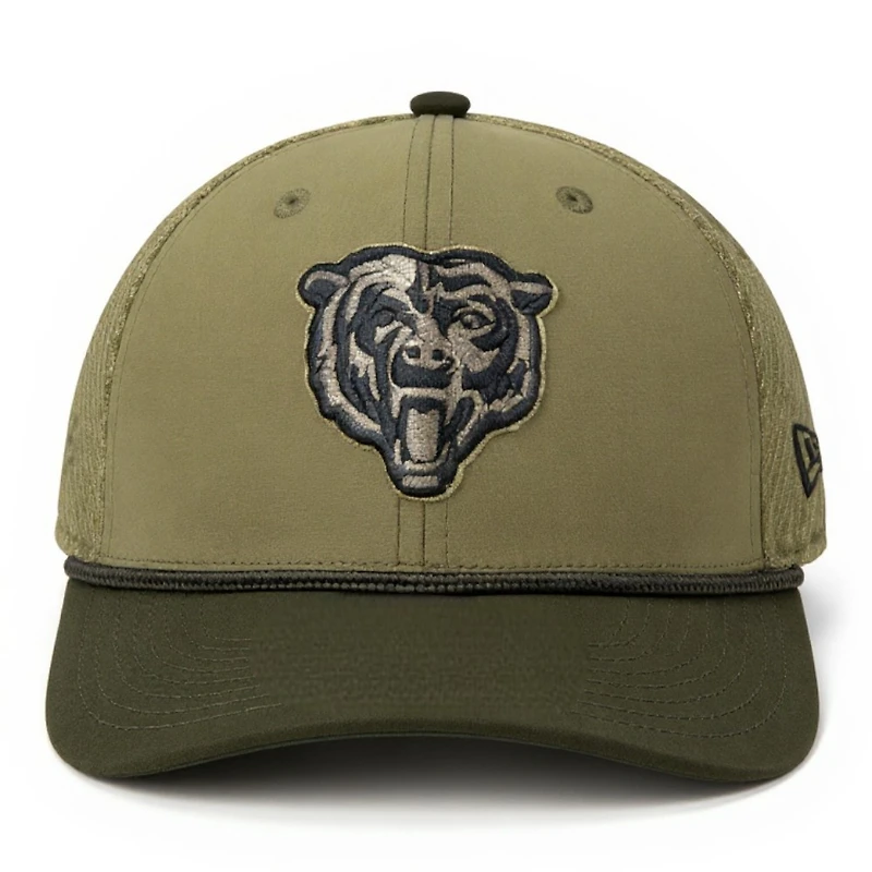 Chicago Bears Green Bear Logo 2025 NFL Salute to Service Collection New Era 9SEVENTY Adjustable Snapback Hat