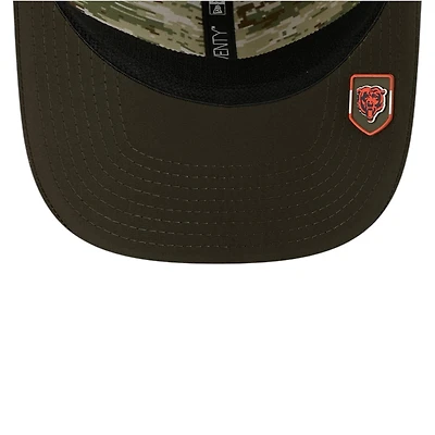 Chicago Bears Green Bear Logo 2025 NFL Salute to Service Collection New Era 9SEVENTY Adjustable Snapback Hat