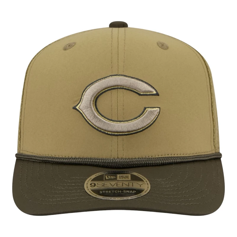 Chicago Bears Green "C" Logo 2025 NFL Salute to Service Collection New Era 9SEVENTY Adjustable Snapback Hat