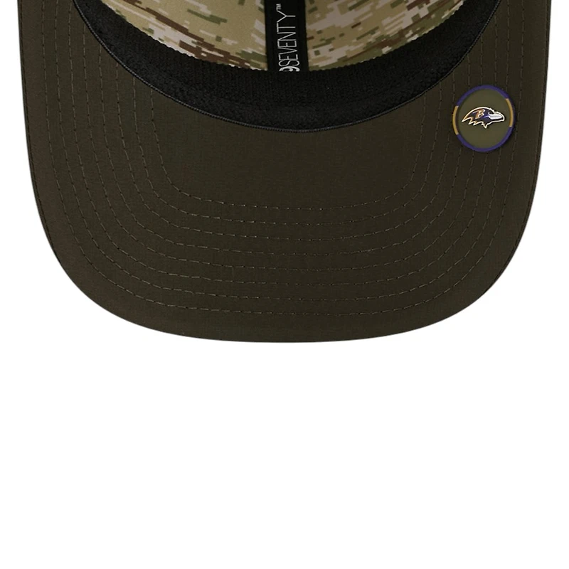 Baltimore Ravens Green 2025 NFL Salute to Service Collection New Era 9SEVENTY Adjustable Snapback Hat