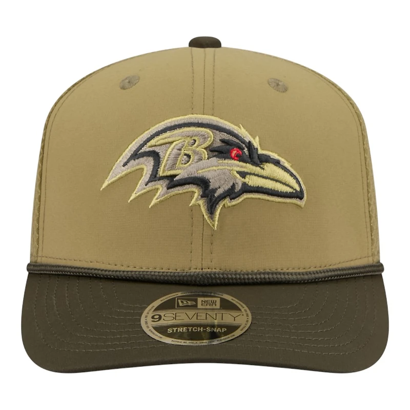 Baltimore Ravens Green 2025 NFL Salute to Service Collection New Era 9SEVENTY Adjustable Snapback Hat