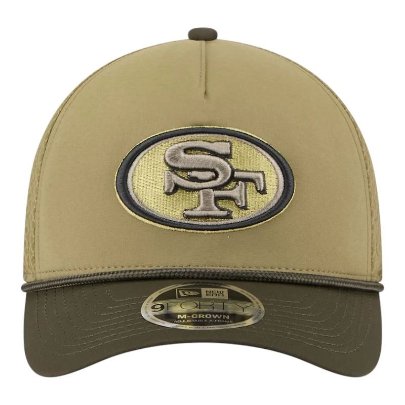 San Francisco 49ers Green 2025 NFL Salute to Service Collection New Era 9FORTY A-Frame M-Crown Adjustable Hat