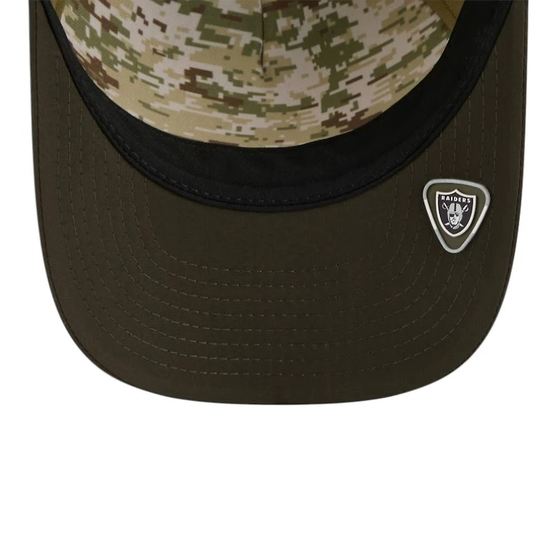 Las Vegas Raiders Green 2025 NFL Salute to Service Collection New Era 9FORTY A-Frame M-Crown Adjustable Hat