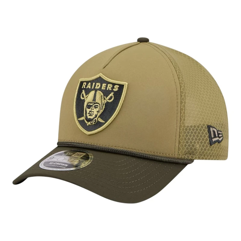 Las Vegas Raiders Green 2025 NFL Salute to Service Collection New Era 9FORTY A-Frame M-Crown Adjustable Hat