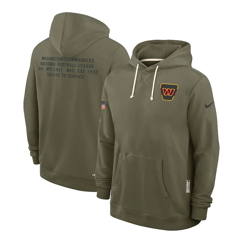 Washington Commanders Olive Green 2025 Salute to Service Sideline Nike Dri-FIT Hoodie
