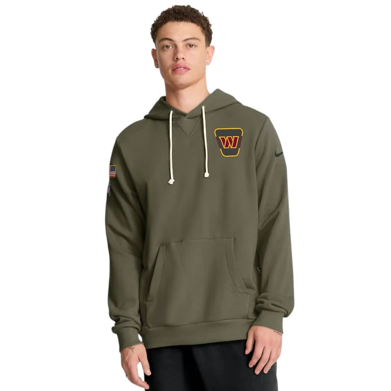 Washington Commanders Olive Green 2025 Salute to Service Sideline Nike Dri-FIT Hoodie