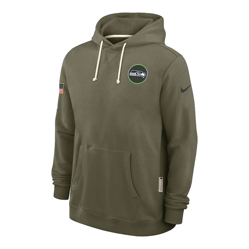 Seattle Seahawks Olive Green 2025 Salute to Service Sideline Nike Dri-FIT Hoodie