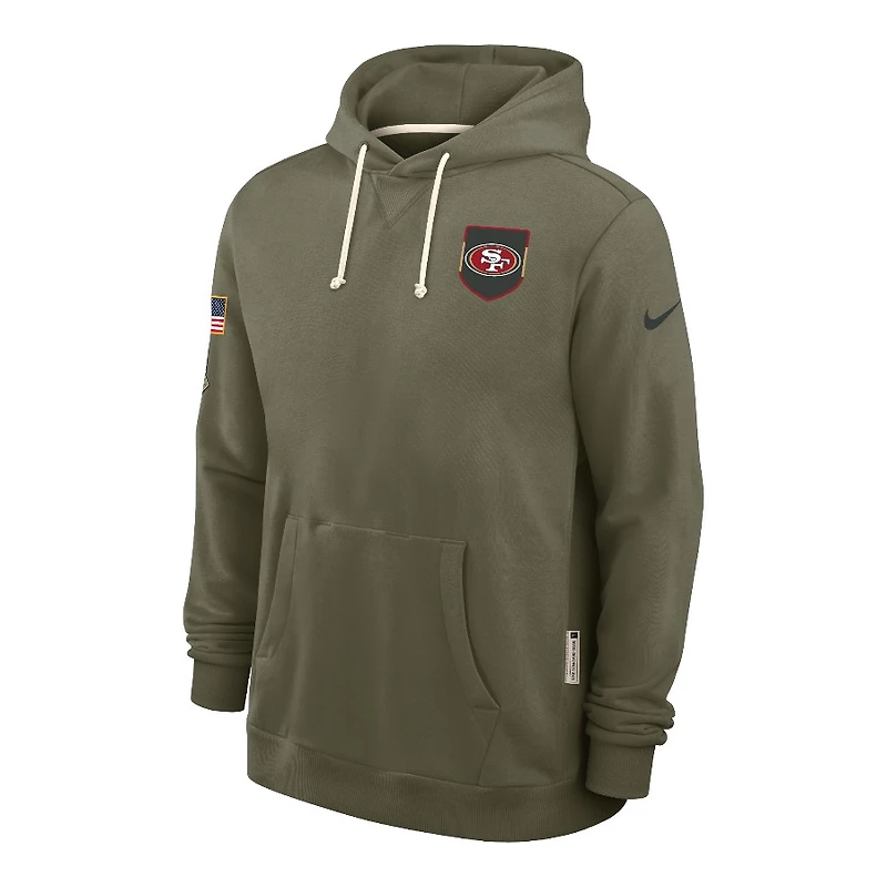 San Francisco 49ers Olive Green 2025 Salute to Service Sideline Nike Dri-FIT Hoodie
