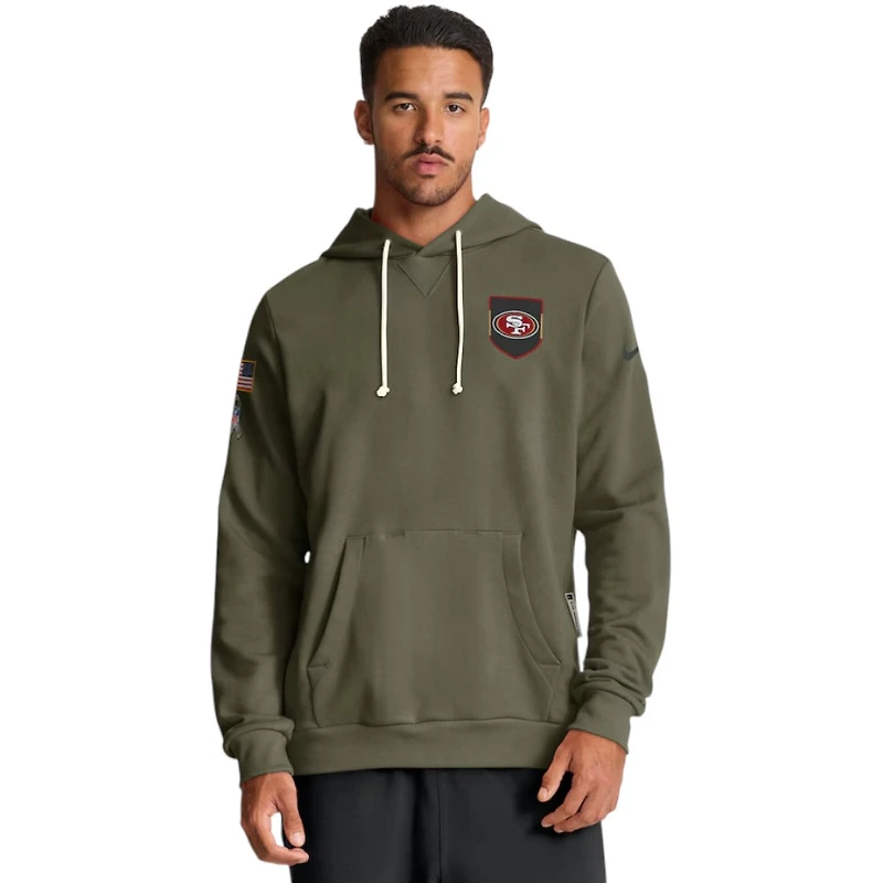 San Francisco 49ers Olive Green 2025 Salute to Service Sideline Nike Dri-FIT Hoodie