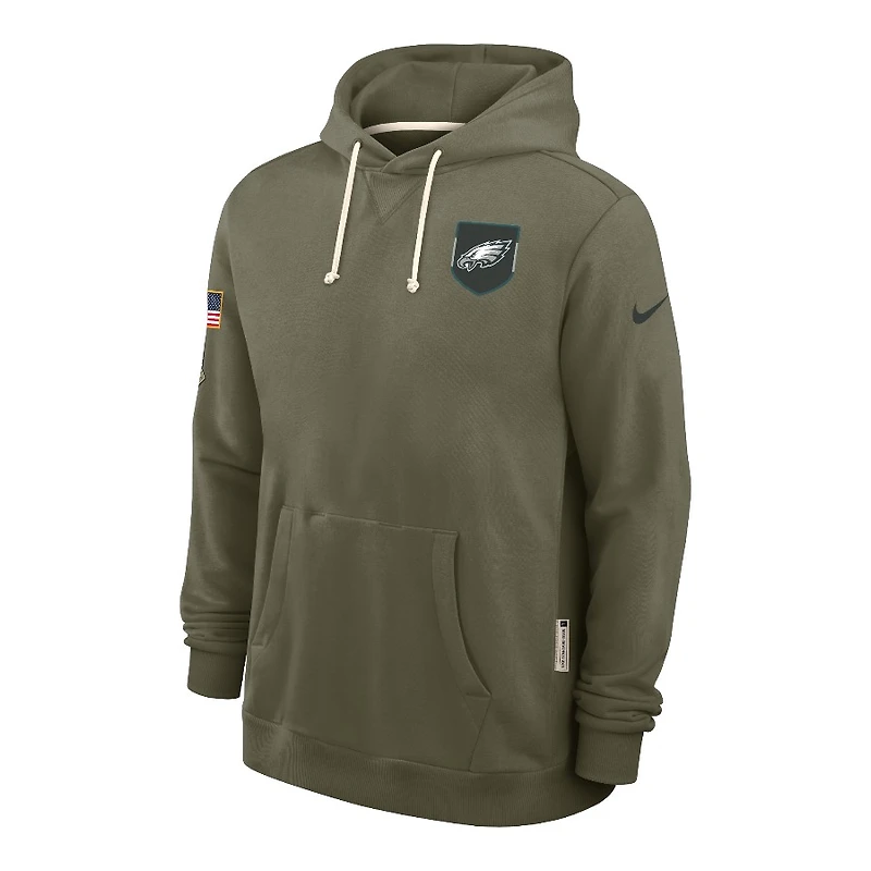 Philadelphia Eagles Olive Green 2025 Salute to Service Sideline Nike Dri-FIT Hoodie