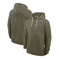 Las Vegas Raiders Olive Green 2025 Salute to Service Sideline Nike Dri-FIT Hoodie