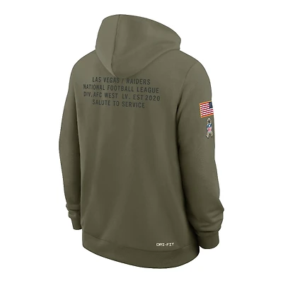 Las Vegas Raiders Olive Green 2025 Salute to Service Sideline Nike Dri-FIT Hoodie