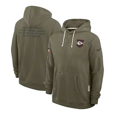 Kansas City Chiefs Olive Green 2025 Salute to Service Sideline Nike Dri-FIT Hoodie