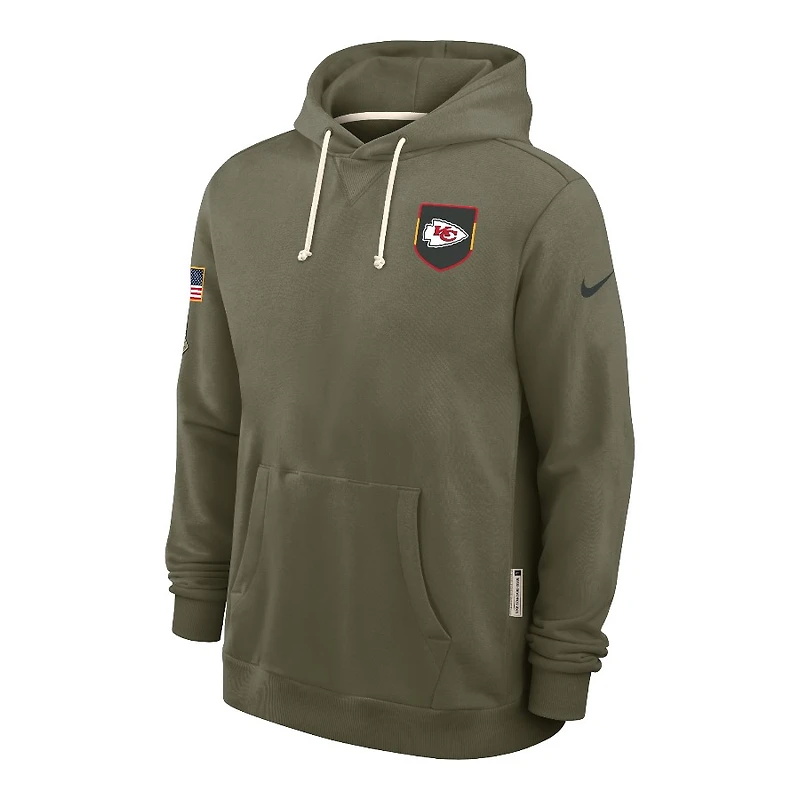 Kansas City Chiefs Olive Green 2025 Salute to Service Sideline Nike Dri-FIT Hoodie
