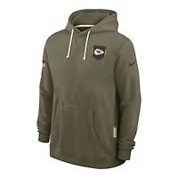 Kansas City Chiefs Olive Green 2025 Salute to Service Sideline Nike Dri-FIT Hoodie