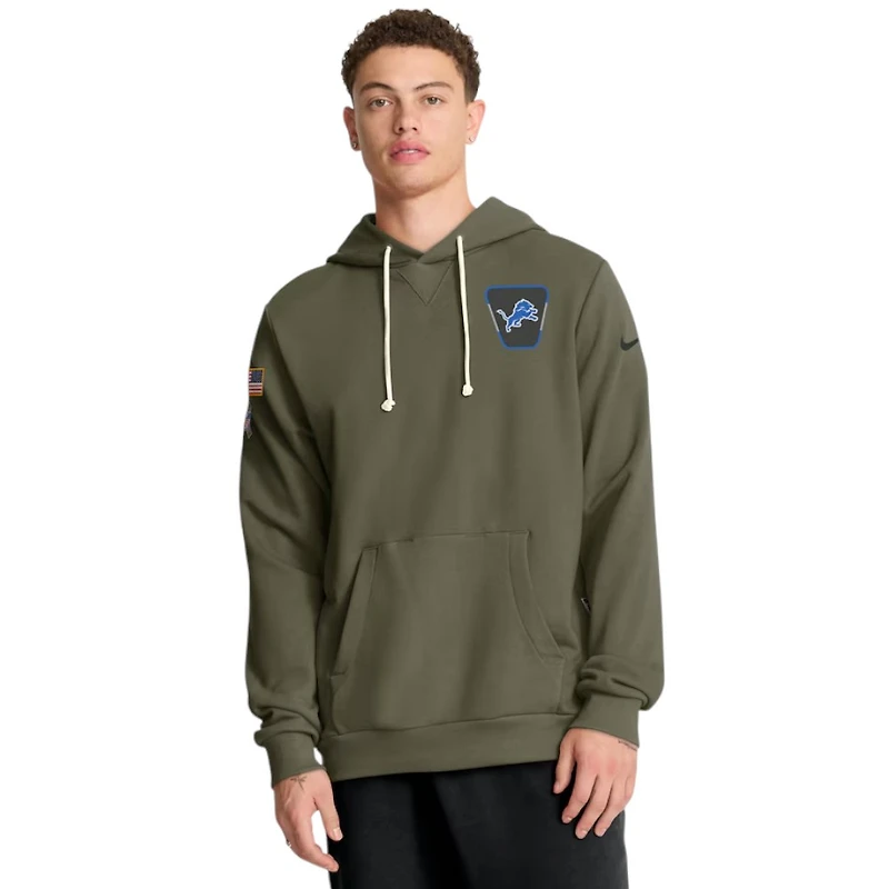 Detroit Lions Olive Green 2025 Salute to Service Sideline Nike Dri-FIT Hoodie