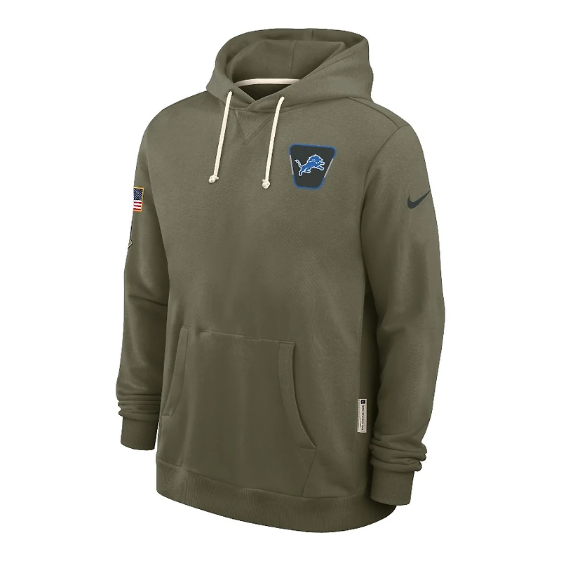 Detroit Lions Olive Green 2025 Salute to Service Sideline Nike Dri-FIT Hoodie