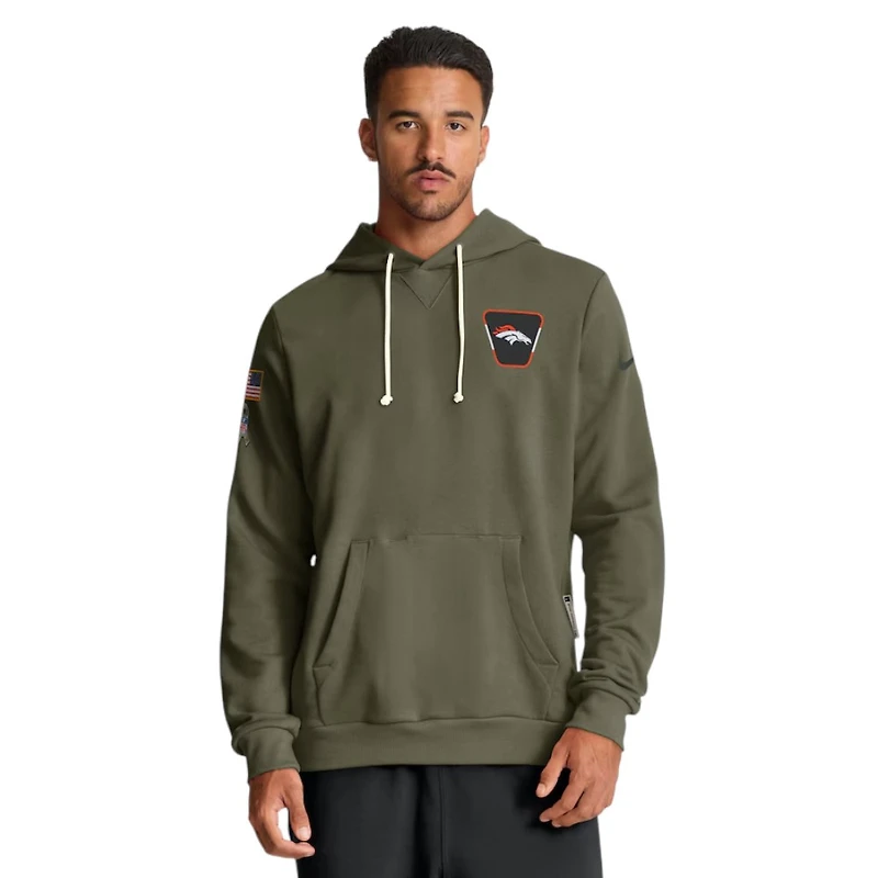 Denver Broncos Olive Green 2025 Salute to Service Sideline Nike Dri-FIT Hoodie