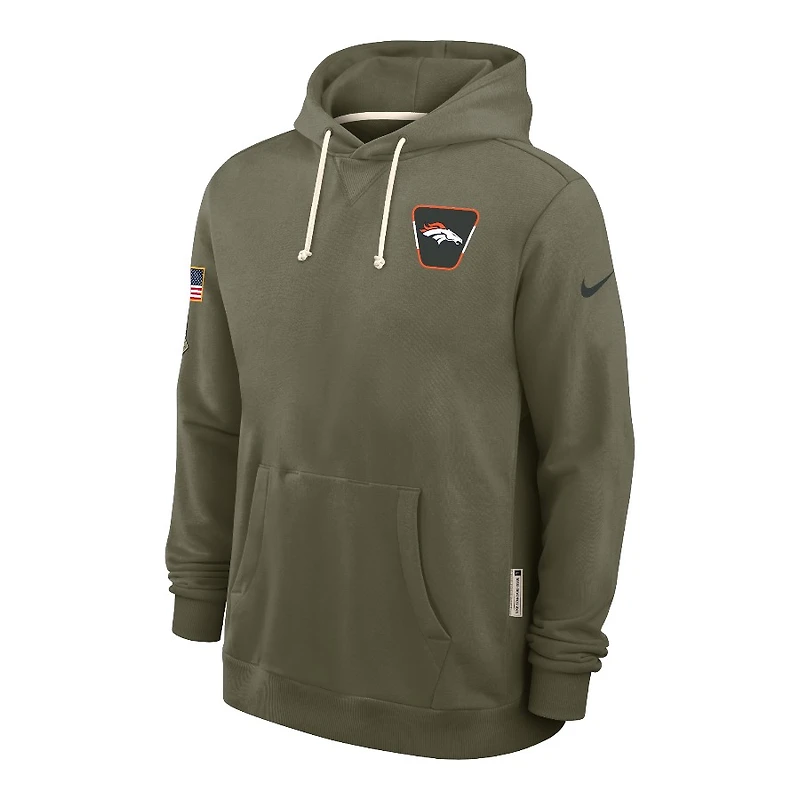 Denver Broncos Olive Green 2025 Salute to Service Sideline Nike Dri-FIT Hoodie