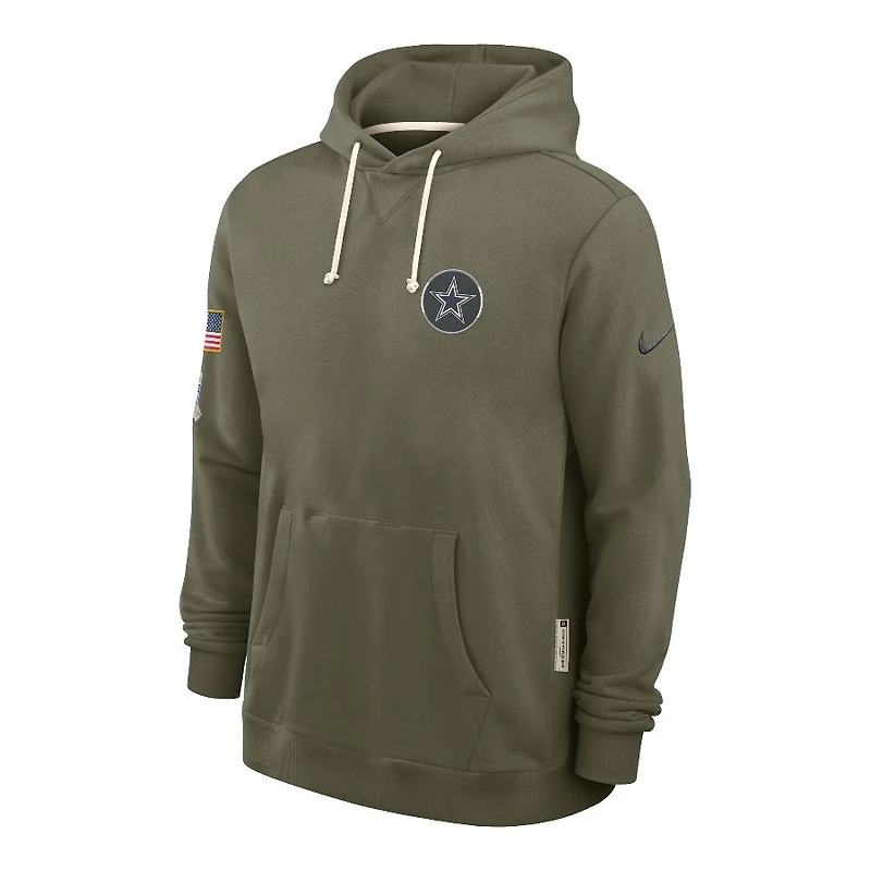 Dallas Cowboys Olive Green 2025 Salute to Service Sideline Nike Dri-FIT Hoodie