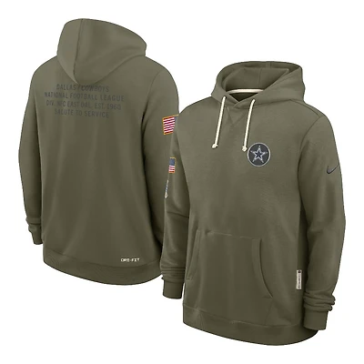 Dallas Cowboys Olive Green 2025 Salute to Service Sideline Nike Dri-FIT Hoodie