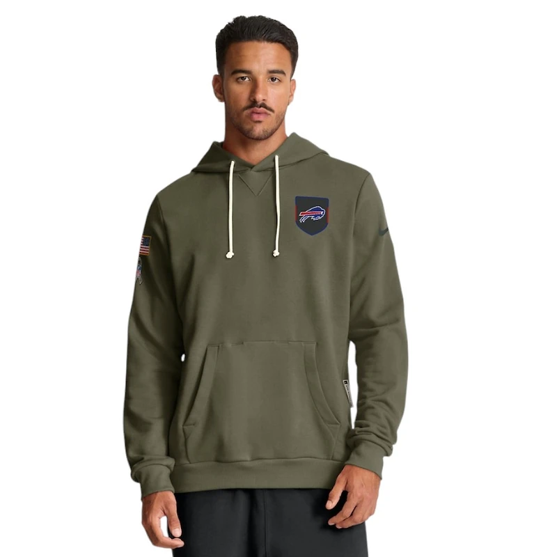 Buffalo Bills Olive Green 2025 Salute to Service Sideline Nike Dri-FIT Hoodie
