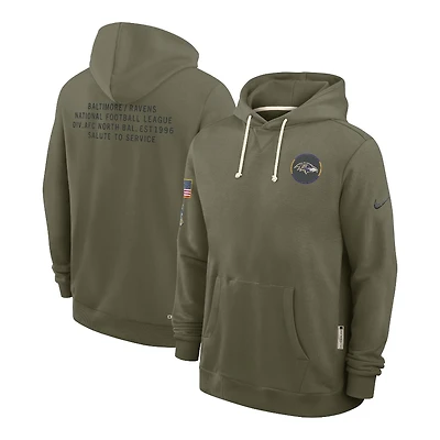 Baltimore Ravens Olive Green 2025 Salute to Service Sideline Nike Dri-FIT Hoodie