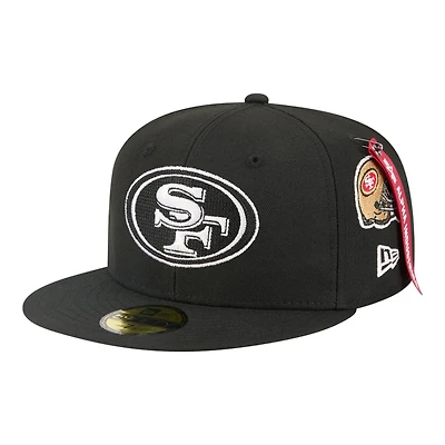 San Francisco 49ers Black Alpha Industries Grey UV New Era 59FIFTY Fitted Hat