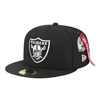 Las Vegas Raiders Black Alpha Industries Grey UV New Era 59FIFTY Fitted Hat
