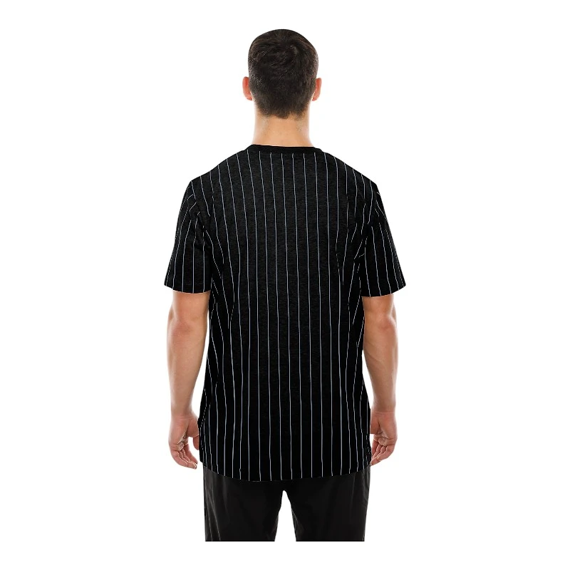 Las Vegas Raiders Black Throwback Pinstripe New Era T-Shirt